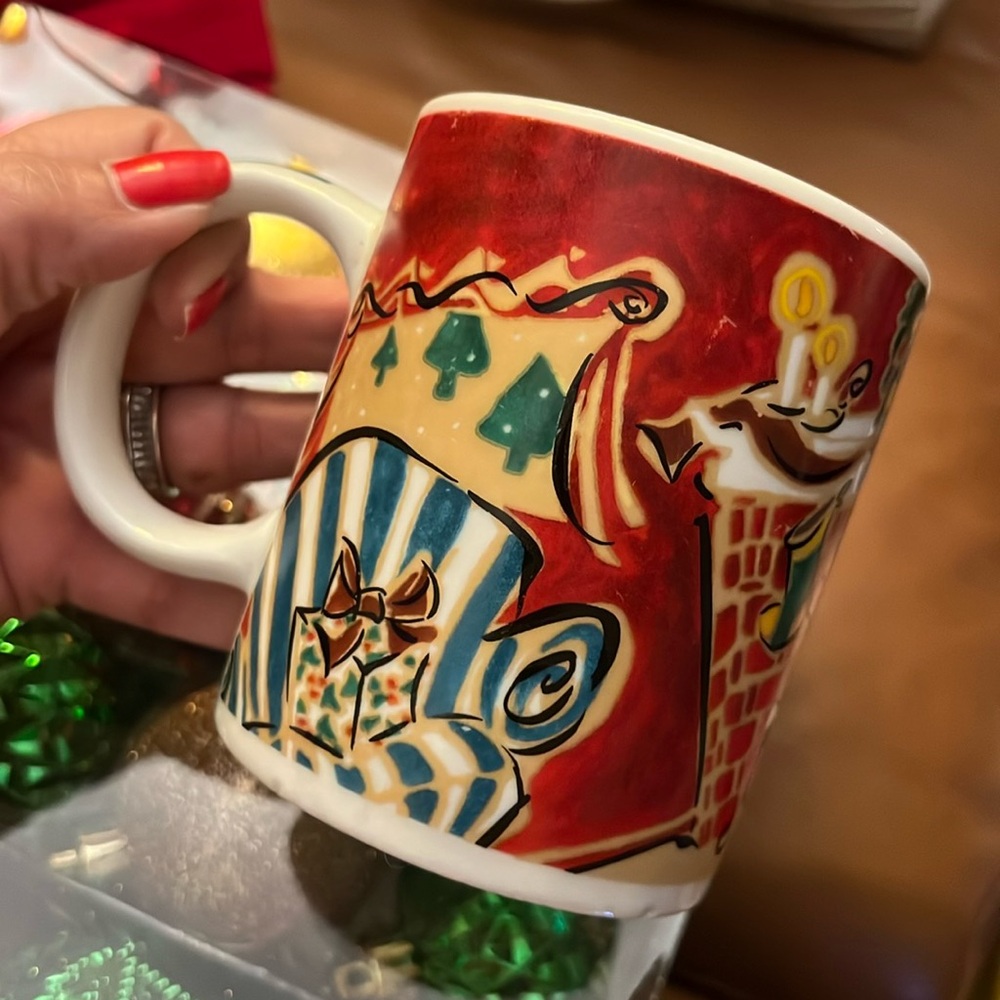 STARBUCKS Home For The Holidays Christmas Illustrated Mug by Mary Graves